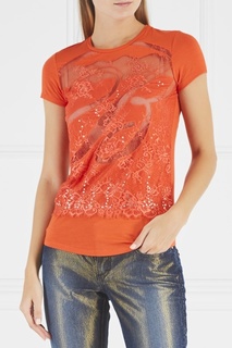 Футболка с кружевной отделкой Blumarine