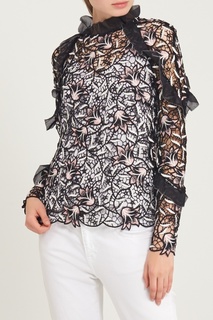 Ажурная блузка с лилиями Self Portrait