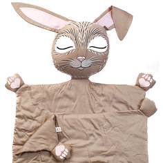 Плед ручной работы Ligra "Зайка спит ", цвет мокко с росписью лап Ligrasweethome