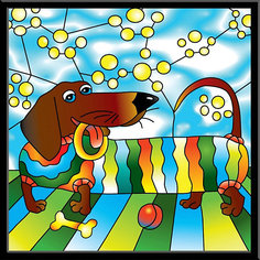 Картина-витраж Color KIT "Радужная такса", 33х33 см