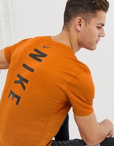 Оранжевая футболка с принтом на спине Nike Running Miler Tech 928307-833 - Оранжевый