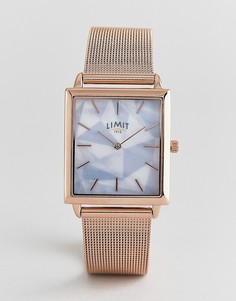 Часы с сетчатым ремешком цвета розового золота Limit 22 мм - Розовый