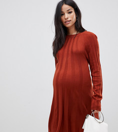 Свободное платье в рубчик ASOS DESIGN Maternity - Красный