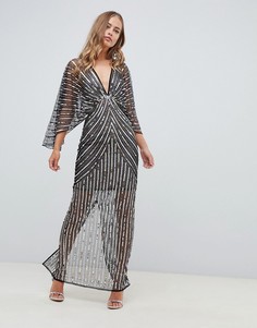 Платье-кимоно макси с пайетками ASOS DESIGN - Черный