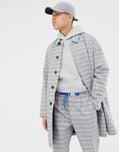 Тренч в клетку из комплекта ASOS WHITE - Серый