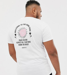 Футболка с принтом розы и надписью на спине ASOS DESIGN Plus - Белый