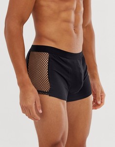 Боксеры-брифы с сетчатыми вставками по бокам ASOS DESIGN - Черный