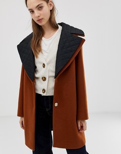 Пальто со стеганым воротником ASOS DESIGN - Коричневый