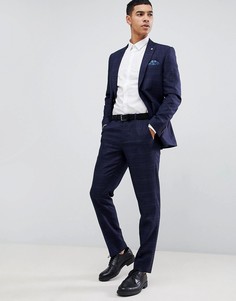 Темно-синие узкие брюки в клетку Burton Menswear - Темно-синий