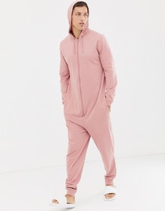 Пыльно-розовый комбинезон из органического хлопка с капюшоном ASOS DESIGN - Розовый