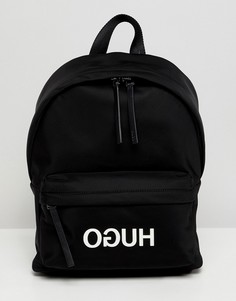 Нейлоновый рюкзак с логотипом HUGO - Черный