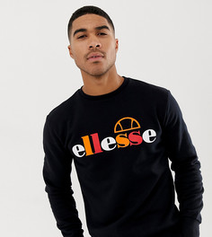 Черный свитшот с круглым вырезом и логотипом ellesse - Черный