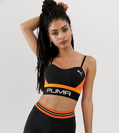 Черный спортивный бюстгальтер с оранжевой отделкой Puma эксклюзивно для ASOS - Черный