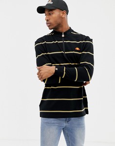 Черный свитшот на молнии 1/4 с полосками ellesse Bonsi - Черный