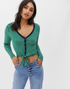 Топ на пуговицах с завязкой Abercrombie & Fitch - Мульти