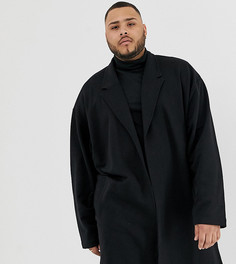 Черное легкое трикотажное oversize-пальто ASOS DESIGN Plus - Черный
