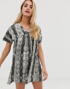 Свободное платье со змеиным принтом ASOS DESIGN - Мульти