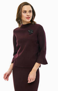 Бордовый джемпер из вискозы с нашивкой Gerry Weber