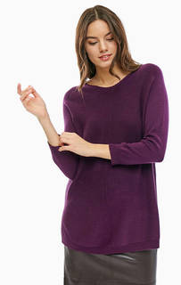 Фиолетовый джемпер оверсайз с разрезами по бокам Comma