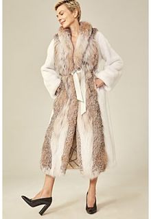 Шуба из аукционного меха норки KOPENHAGEN FUR и рыси Emfasi Pelle