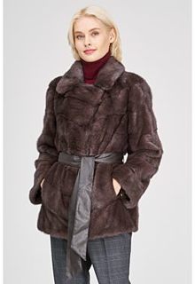 Норковая шуба с поясом Flaumfeder