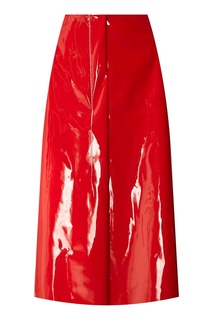 Красная юбка миди с декоративными нитями Marni