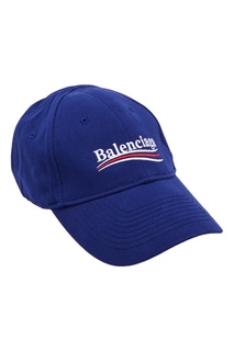 Синяя бейсболка с логотипом Balenciaga