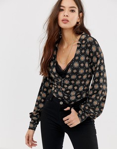 Блузка с принтом Free People Sydney - Черный