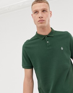 Зеленое поло в рубчик с логотипом Original Penguin - Зеленый