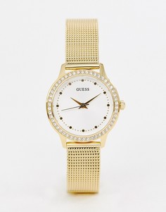 Часы с сетчатым браслетом Guess W0647L7 Chelsea - Золотой