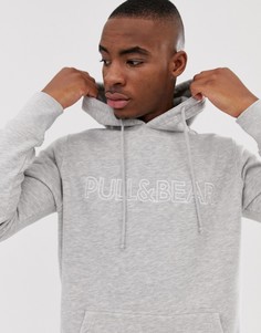 Худи серого цвета с логотипом Pull&Bear - Серый