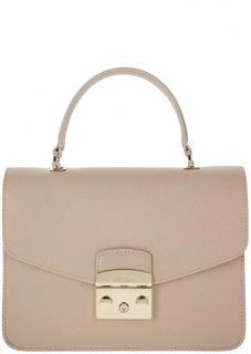 Маленькая кожаная сумка с откидным клапаном Metropolis Furla