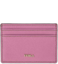 Кожаная визитница розового цвета Babylon Furla