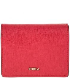 Красный кошелек из сафьяновой кожи Babylon Furla