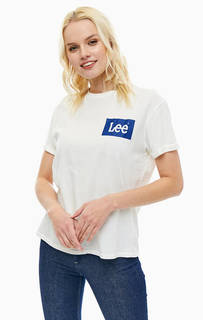 Хлопковая футболка оверсайз с логотипом бренда Lee