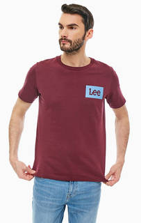 Бордовая хлопковая футболка Lee