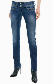 Синие прямые джинсы с контрастной строчкой Venus Pepe Jeans