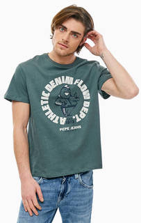 Футболка из хлопка и льна с короткими рукавами Pepe Jeans