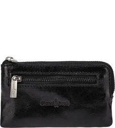 Черная кожаная ключница с одним отделом на молнии Gianni Conti