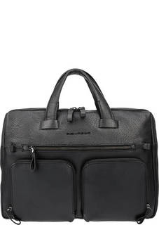 Кожаная сумка через плечо с карманами Piquadro