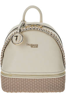 Рюкзак молочного цвета с декоративной молнией Trussardi Jeans