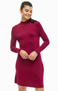 Короткое бордовое платье из вискозы Only