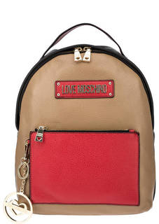 Кожаный рюкзак с широкими лямками Love Moschino
