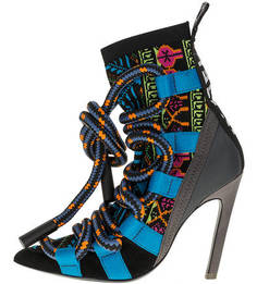 Остроносые текстильные полусапоги на шпильке Diesel