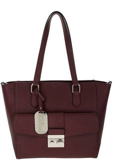 Бордовая сумка через плечо с карманами Trussardi Jeans