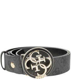 Ремень с круглой пряжкой и монограммой бренда Guess