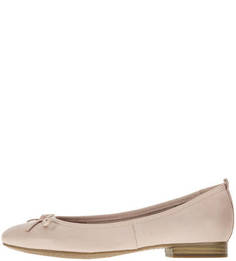 Розовые балетки из натуральной кожи Tamaris