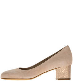 Замшевые туфли кораллового цвета с круглым носом Tamaris