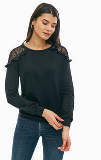 Черный свитшот с сетчатыми вставками Only