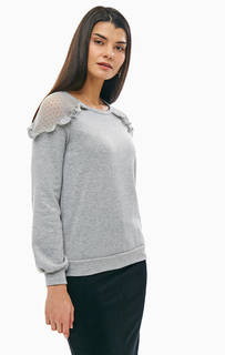 Серый свитшот с сетчатыми вставками Only